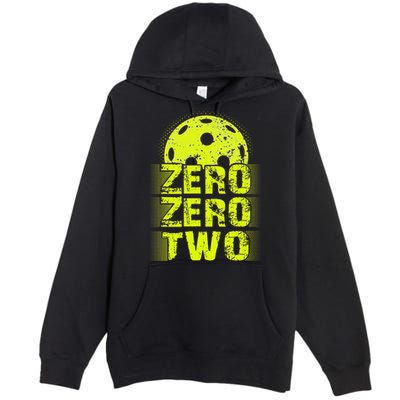 Zero Zero Two Pickleball Player Paddleball Premium Pullover Hoodie