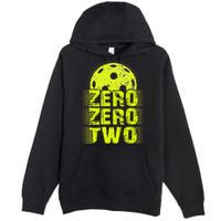 Zero Zero Two Pickleball Player Paddleball Premium Pullover Hoodie