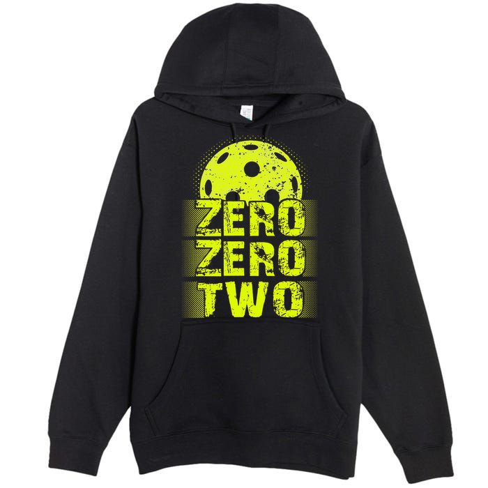 Zero Zero Two Pickleball Player Paddleball Premium Pullover Hoodie