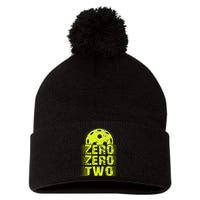 Zero Zero Two Pickleball Player Paddleball Pom Pom 12in Knit Beanie