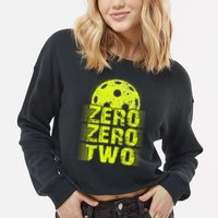 Zero Zero Two Pickleball Player Paddleball Cropped Pullover Crew