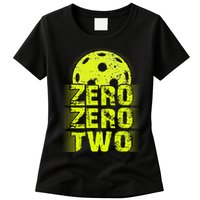 Zero Zero Two Pickleball Player Paddleball Womens T-Shirt