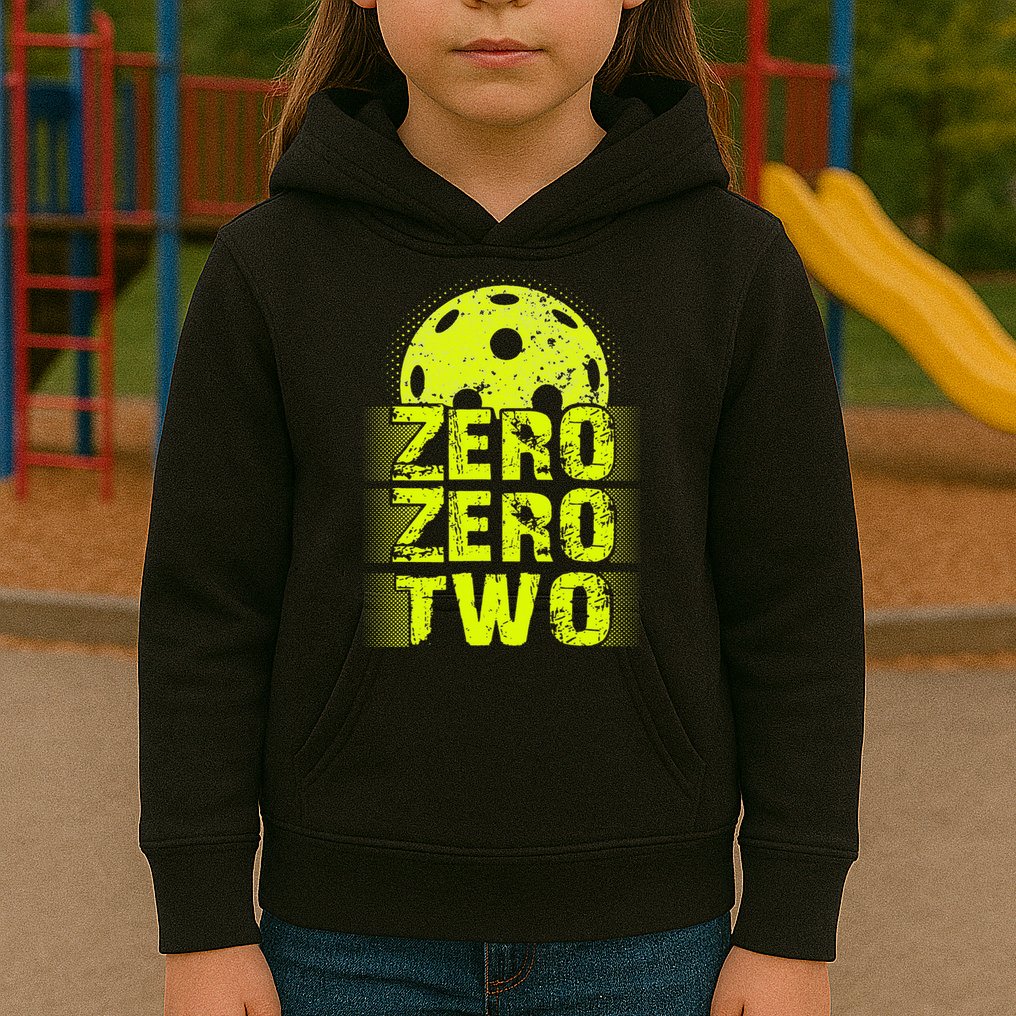 Zero Zero Two Pickleball Player Paddleball Kids Hoodie