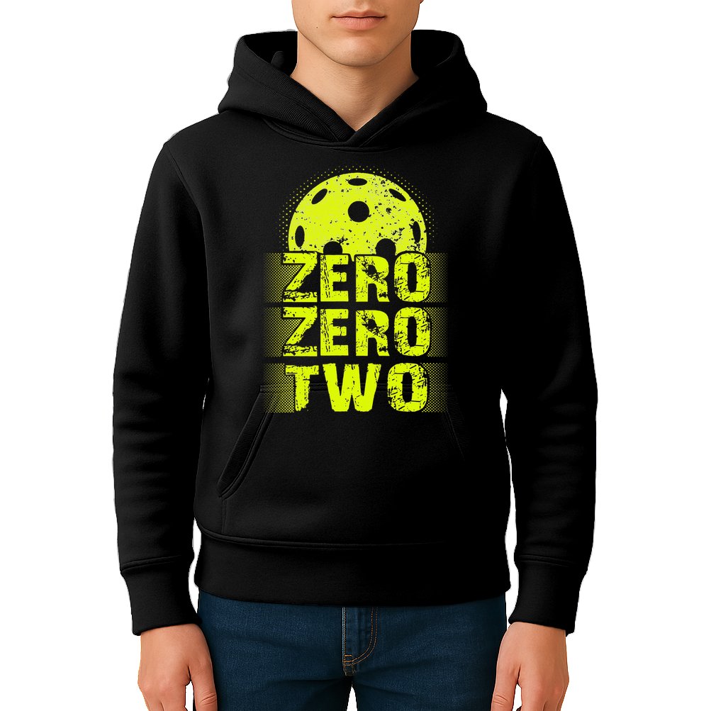 Zero Zero Two Pickleball Player Paddleball Kids Hoodie