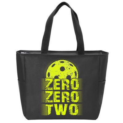 Zero Zero Two Pickleball Player Paddleball Zip Tote Bag