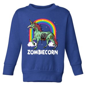 Z.ombiecorn Zo.mbie Unicorn Halloween Rainbow Toddler Sweatshirt