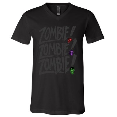 Zombie Zombie Zombie V-Neck T-Shirt