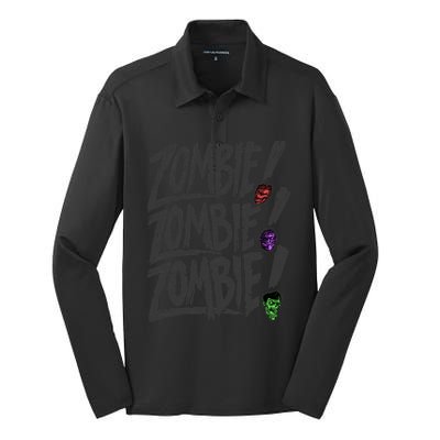 Zombie Zombie Zombie Silk Touch Performance Long Sleeve Polo